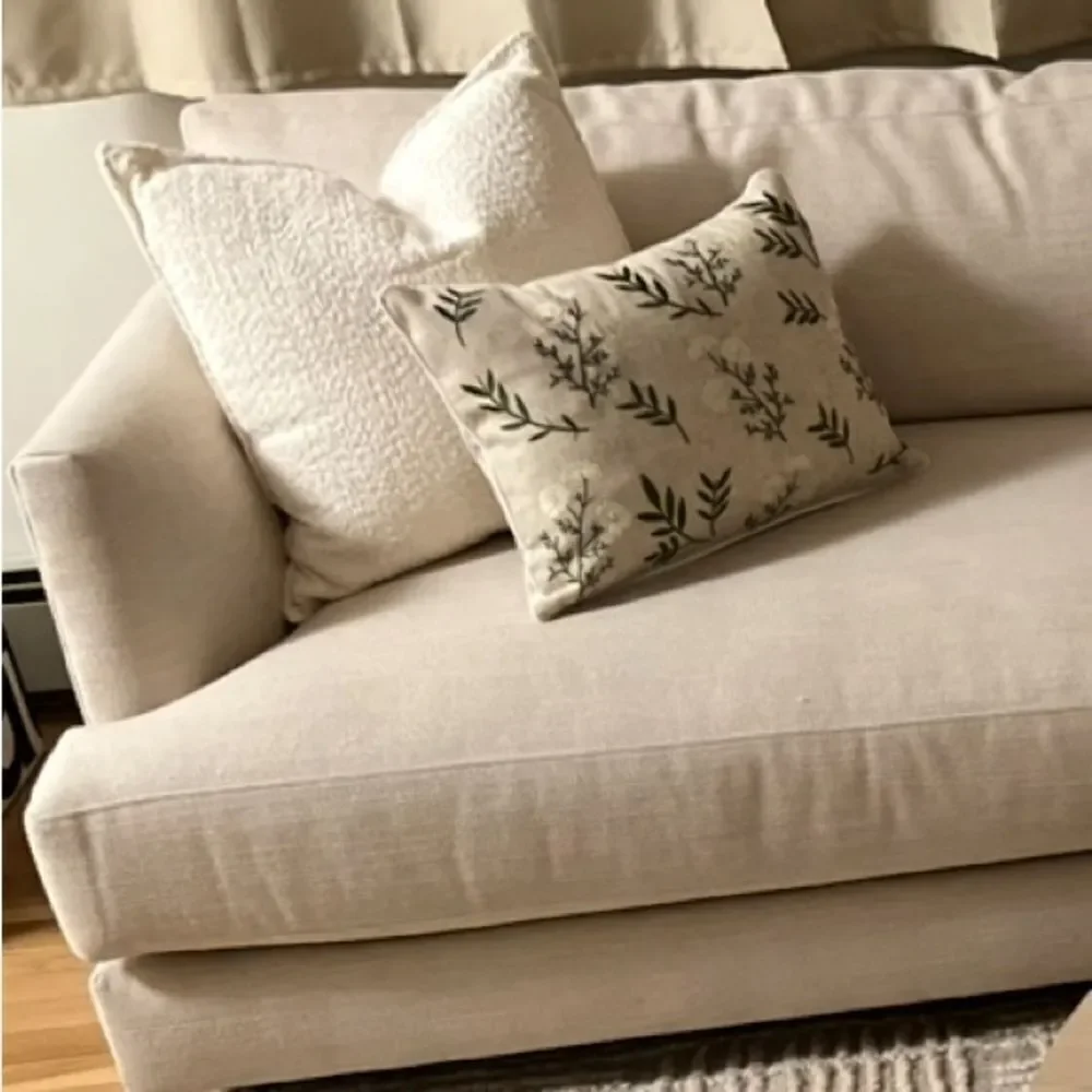 Set of 2 Cream Throw Pillows 20x20